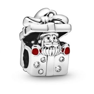 Retired Pandora Santa Gift Box Charm